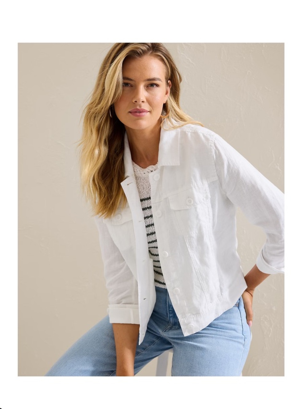 Tommy Bahama White Linen Jacket Size Small